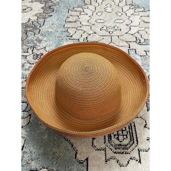 Eric Javitz Straw Hat Orange Brown - Picture 1 of 4
